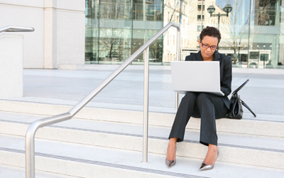 woman with computer